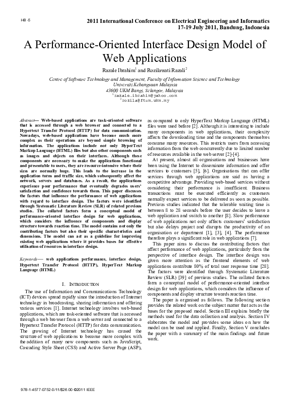 (PDF) A performance-oriented interface design model of web applications