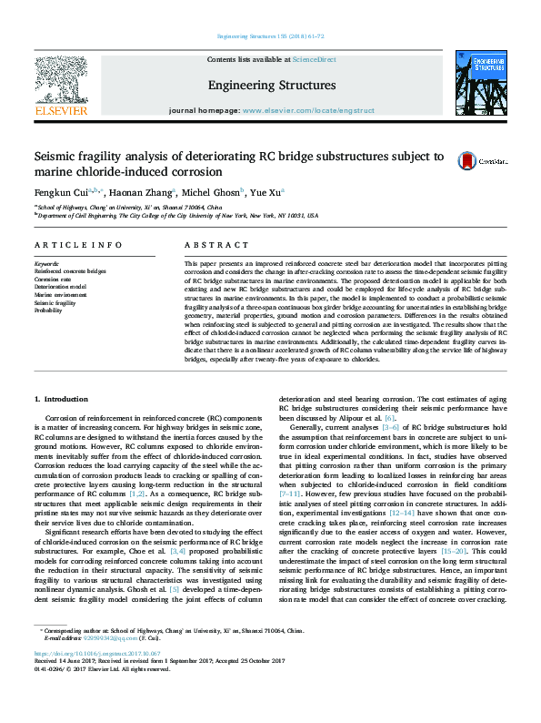 (PDF) Seismic fragility analysis of deteriorating RC bridge ...