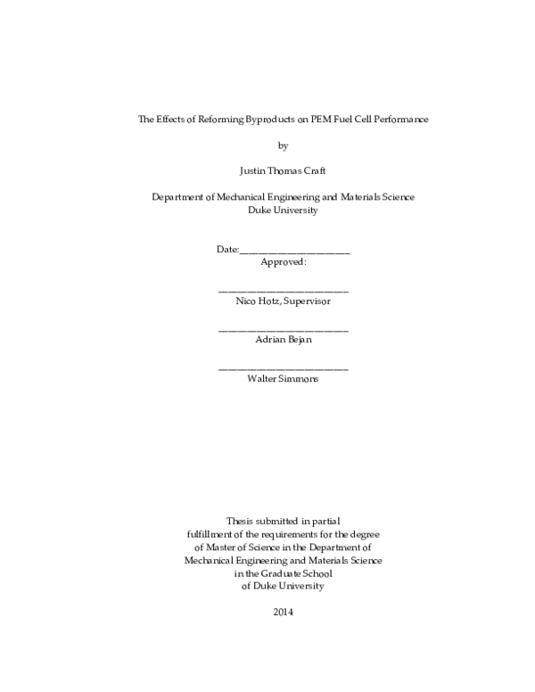 (PDF) The Effects of Reforming Byproducts on PEM Fuel Cell Performance