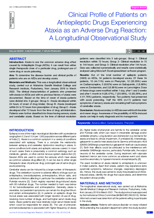 (PDF) Clinical Profile of Patients on Antiepileptic Drugs Experiencing ...