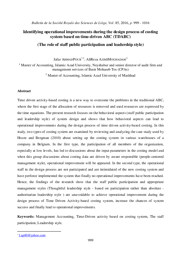 (PDF) Identifying operational improvements during the design process of ...