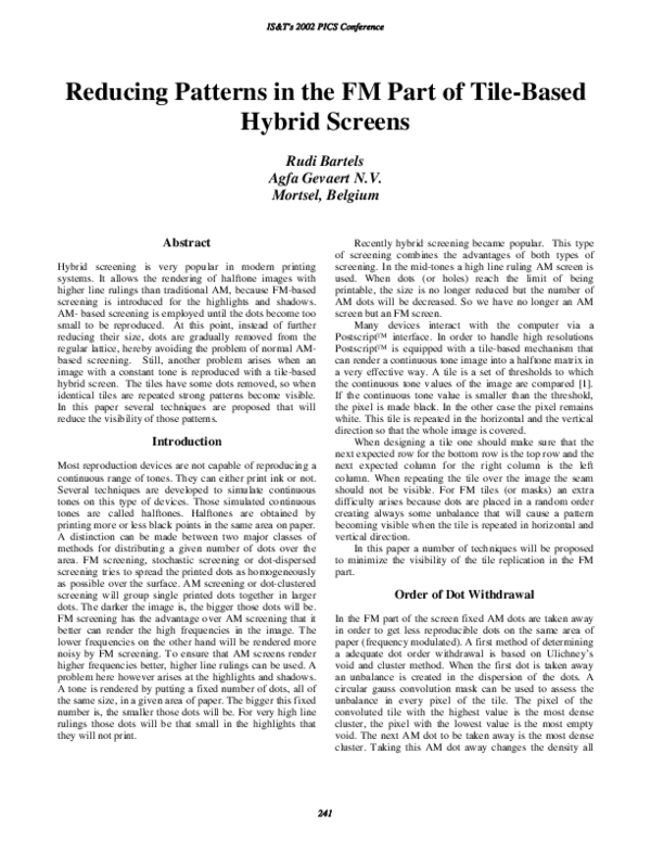 (PDF) Reducing Patterns in the FM-part of Tile-Based Hybrid Screens