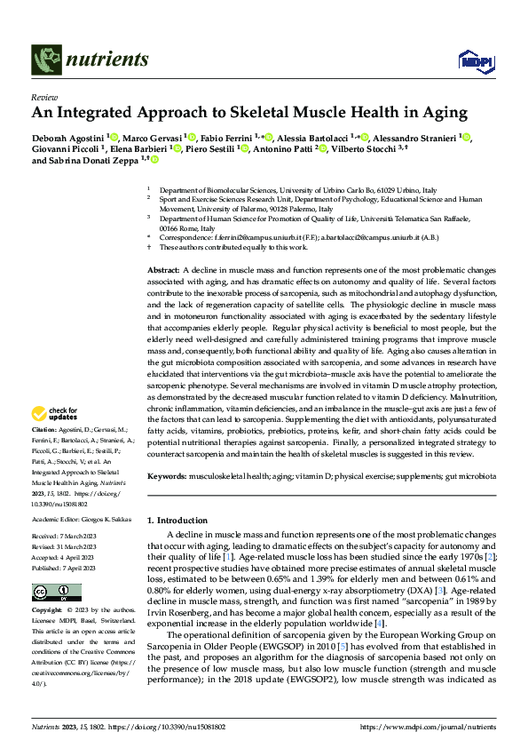 (PDF) An Integrated Approach to Skeletal Muscle Health in Aging