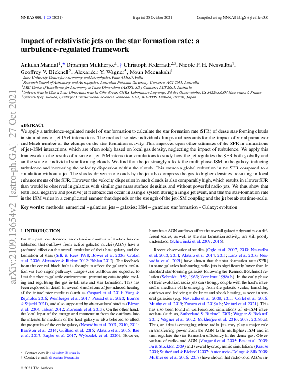 (PDF) Impact of relativistic jets on the star formation rate: a ...
