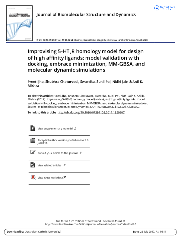 (PDF) Improvising 5-HT7R homology model for design of high affinity ...