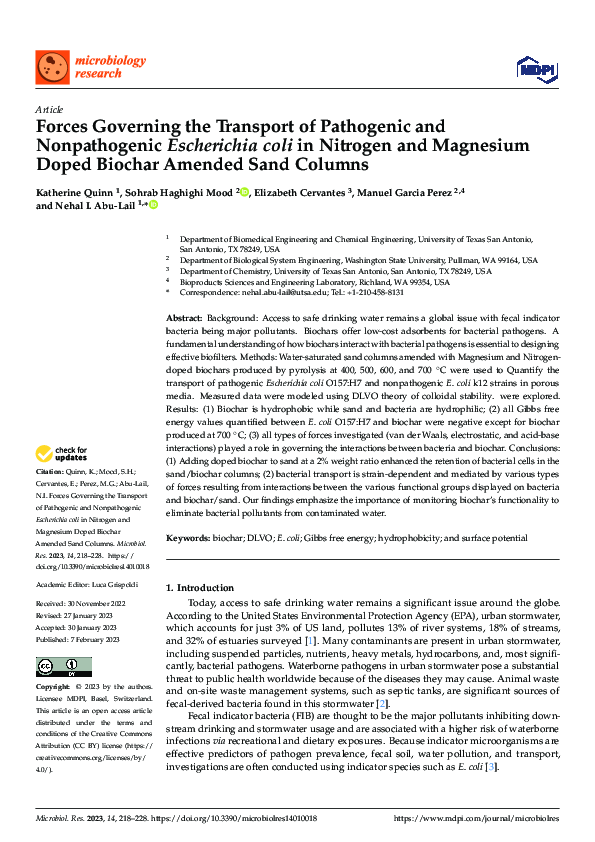 (PDF) Forces Governing the Transport of Pathogenic and Nonpathogenic ...