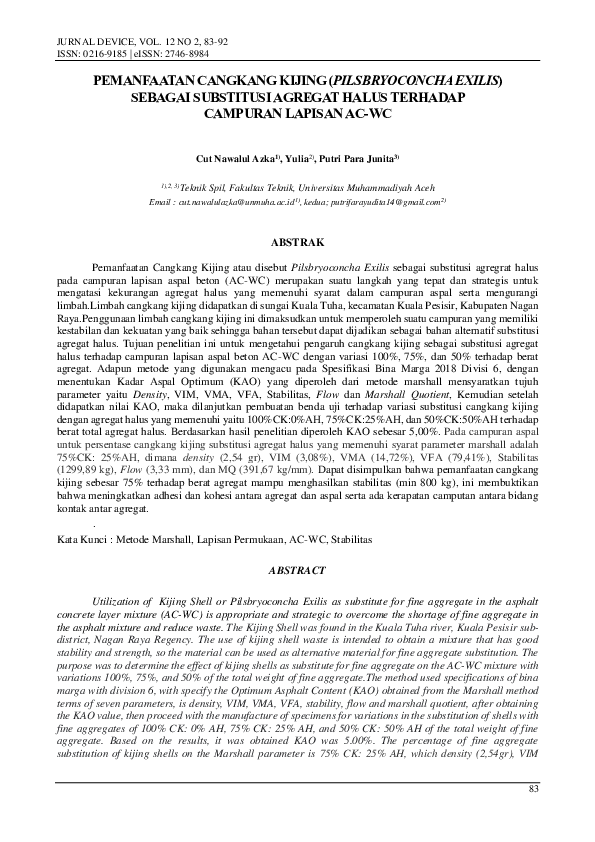 (PDF) Pemanfaatan PEMANFAATAN CANGKANG KIJING (PILSBRYOCONCHA EXILIS ...