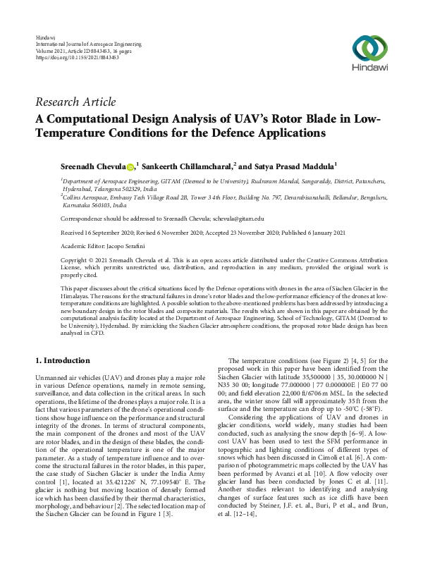 (PDF) A Computational Design Analysis of UAV’s Rotor Blade in Low ...