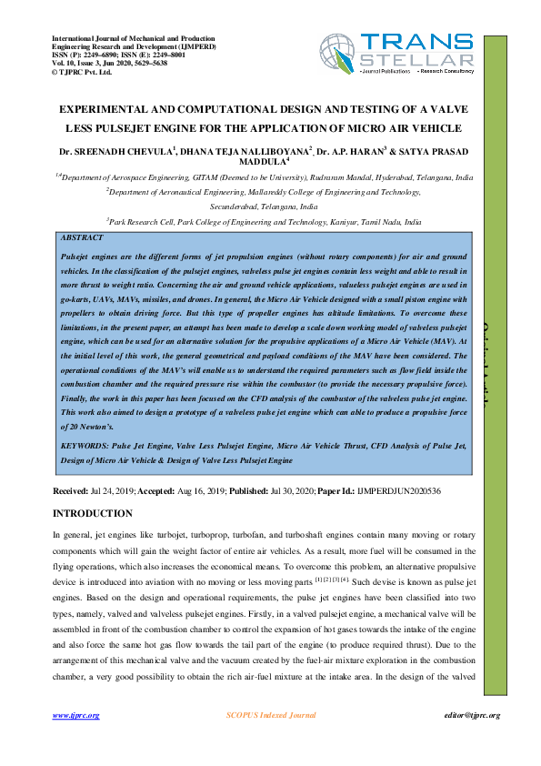 (PDF) Experimental and Computational Design and Testing of a Valve Less ...