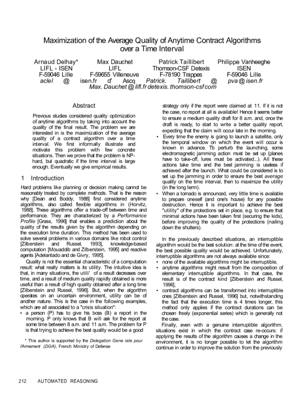 (PDF) Maximization of the Average Quality of Anytime Contract ...