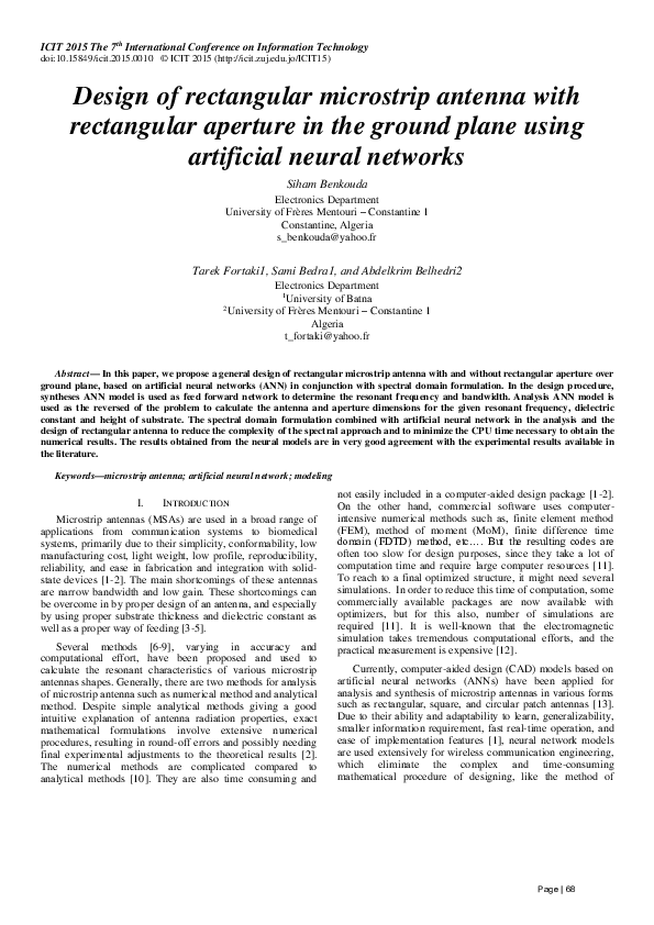 (PDF) Design of rectangular microstrip antenna with rectangular ...