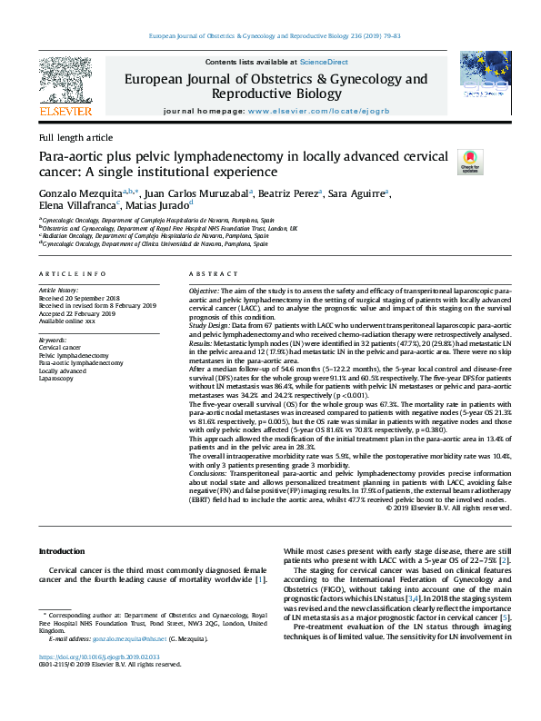 (PDF) Para-aortic plus pelvic lymphadenectomy in locally advanced ...