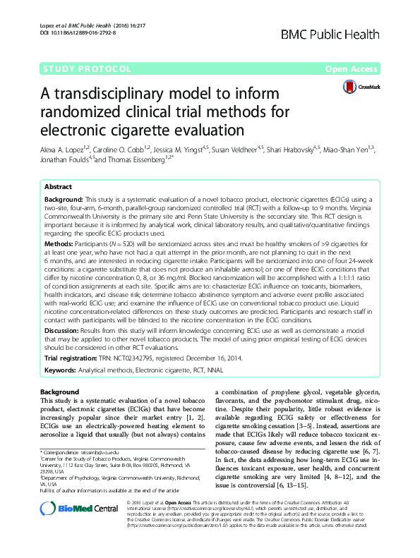 (PDF) A transdisciplinary model to inform randomized clinical trial ...