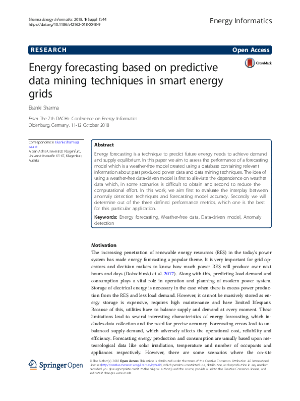 (PDF) Energy forecasting based on predictive data mining techniques in ...
