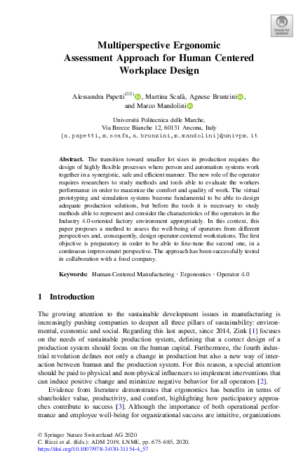 (PDF) Multiperspective Ergonomic Assessment Approach for Human Centered ...