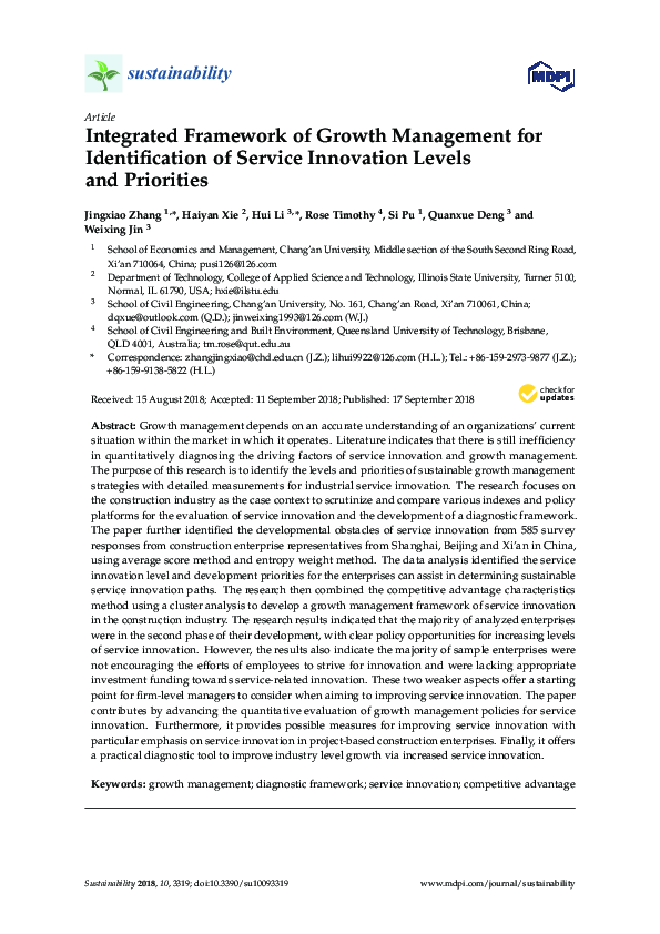 (PDF) Integrated Framework of Growth Management for Identification of ...