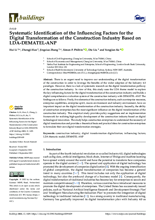 (PDF) Systematic Identification of the Influencing Factors for the ...