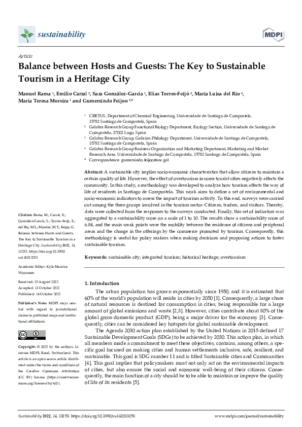 (PDF) Balance between Hosts and Guests: The Key to Sustainable Tourism ...
