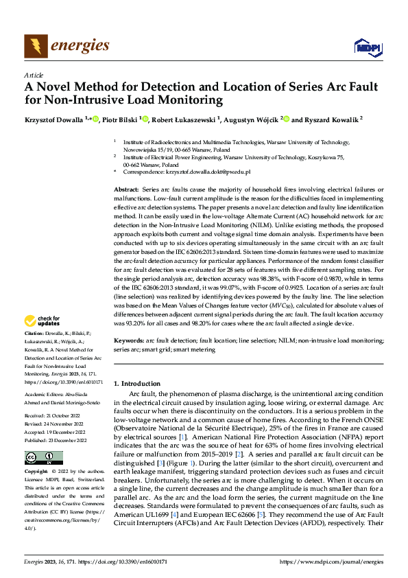(PDF) A Novel Method for Detection and Location of Series Arc Fault for ...
