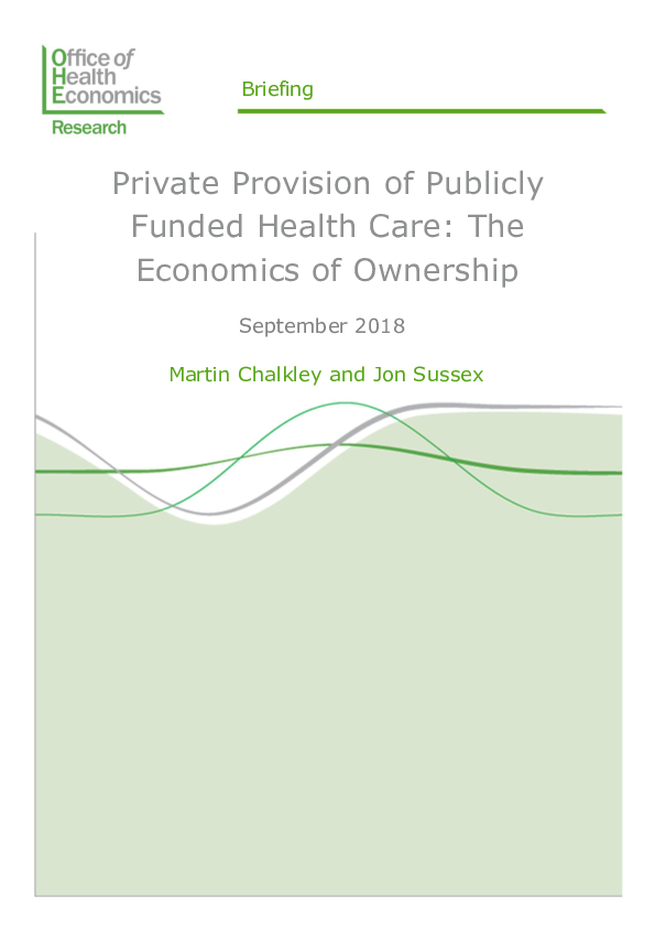 (PDF) Private Provision of Publicly Funded Health Care: The Economics ...