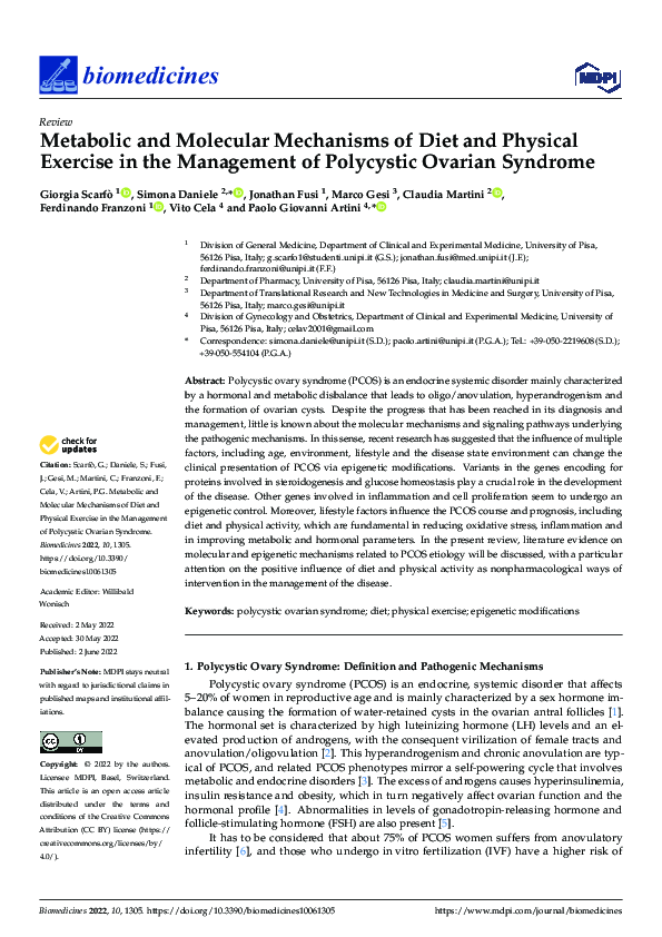 (PDF) Metabolic and Molecular Mechanisms of Diet and Physical Exercise ...
