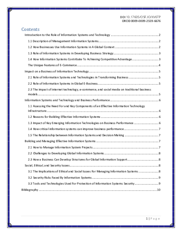 (PDF) Information Systems and Technology in Business