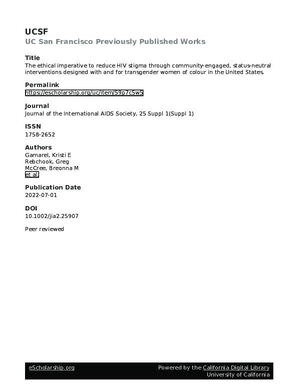 (PDF) The ethical imperative to reduce HIV stigma through community ...