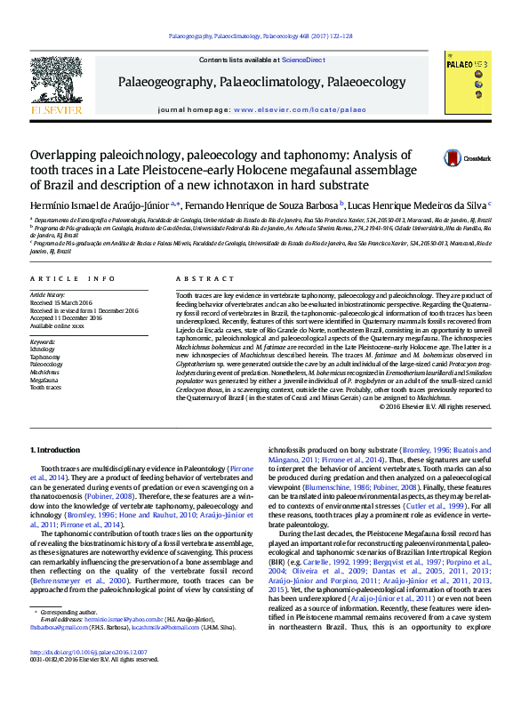(PDF) Overlapping paleoichnology, paleoecology and taphonomy: Analysis ...