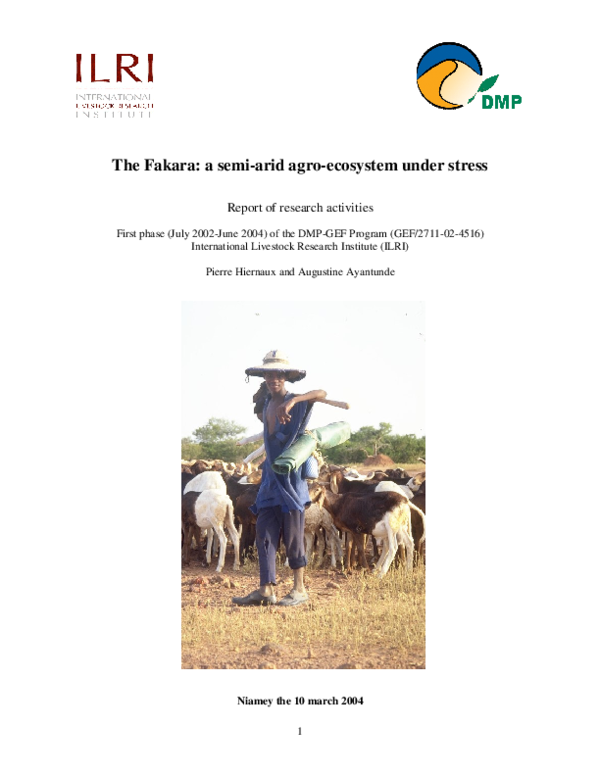 (PDF) The Fakara: a semi-arid agro-ecosystem under stress