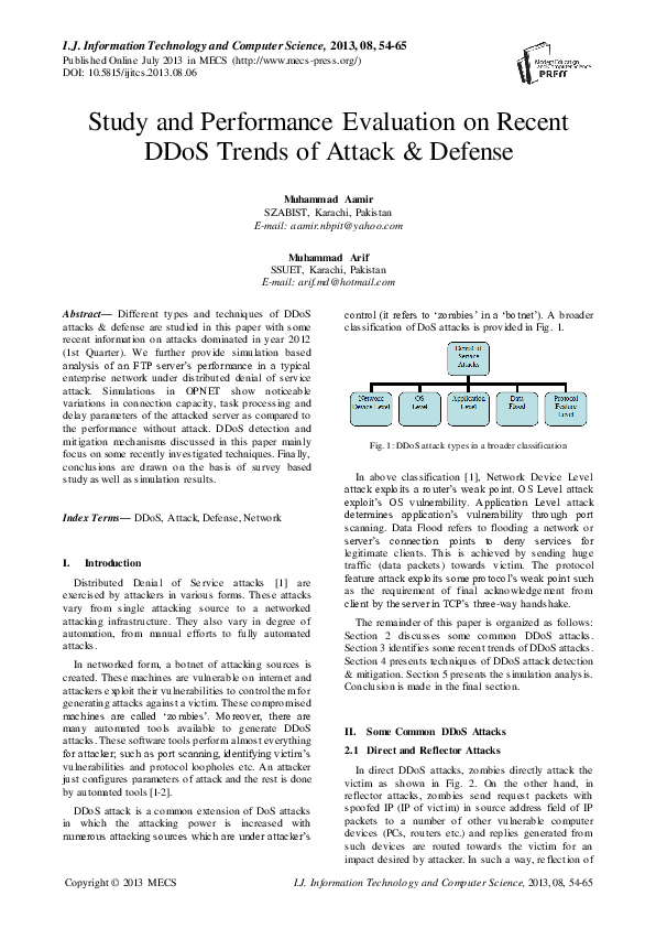 (PDF) Study and Performance Evaluation on Recent DDoS Trends of Attack ...