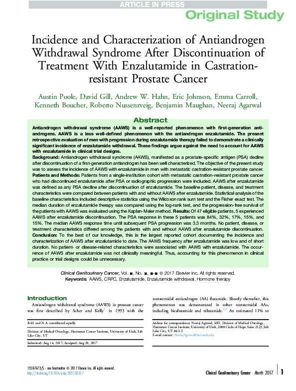 (PDF) Incidence and characterization of anti-androgen withdrawal ...