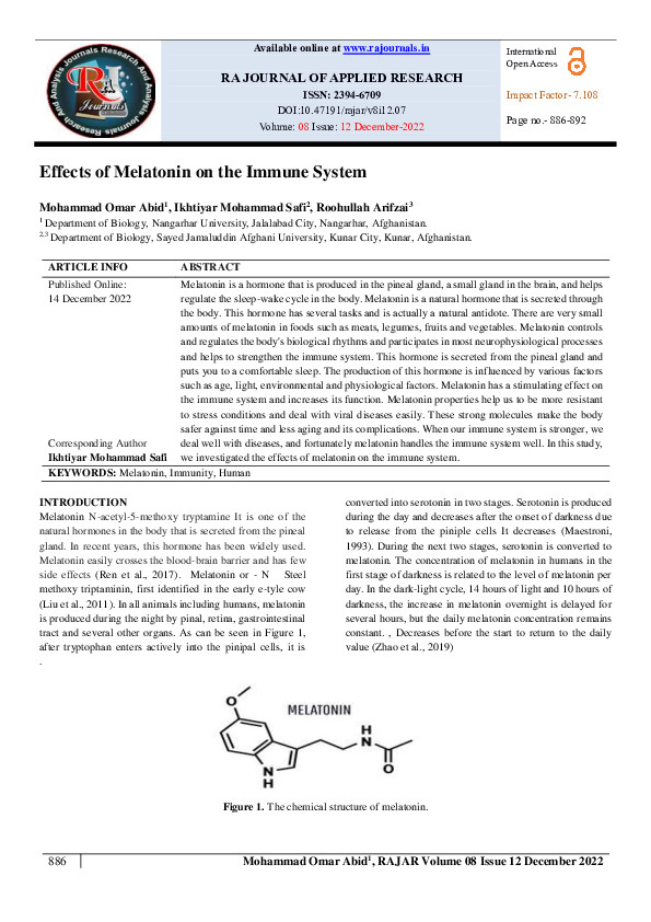 (PDF) Effects of Melatonin on the Immune System