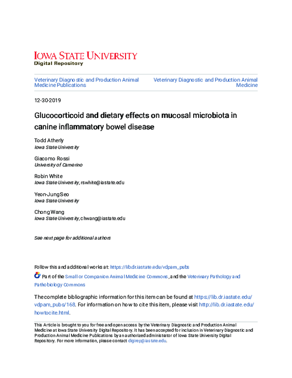(PDF) Glucocorticoid and dietary effects on mucosal microbiota in