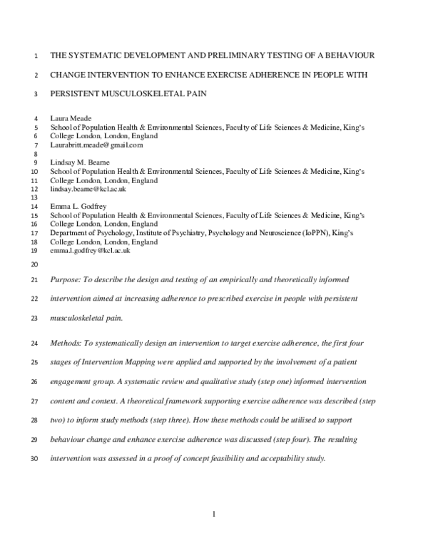 (PDF) Using Intervention Mapping in the Systematic Development of a ...