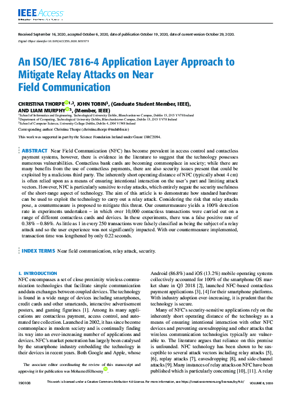 (PDF) An ISO/IEC 7816-4 Application Layer Approach to Mitigate Relay ...