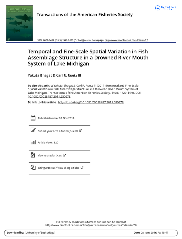 (PDF) Temporal and Fine-Scale Spatial Variation in Fish Assemblage ...