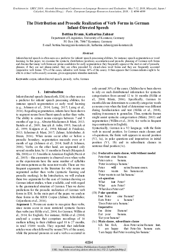 Verb Forms In German
