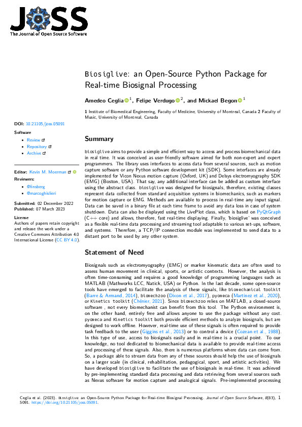 (PDF) Biosiglive: an Open-Source Python Package for Real-time Biosignal ...