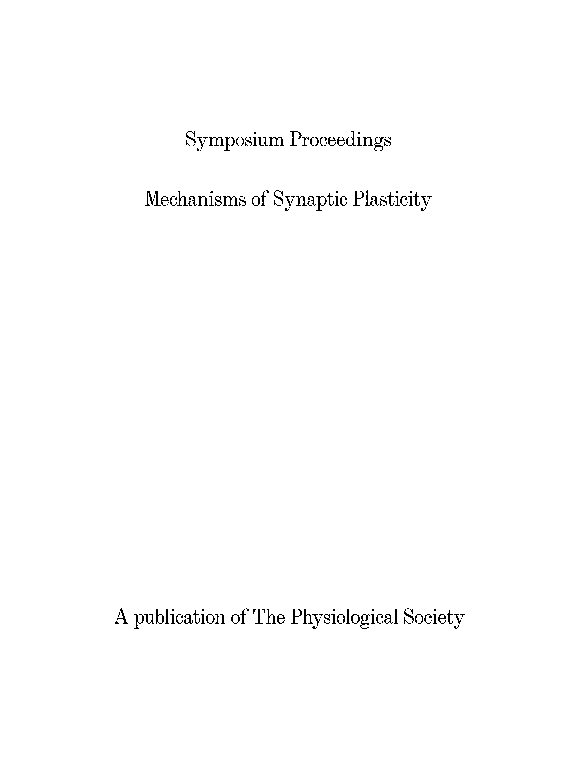 (PDF) Mechanisms of synaptic plasticity