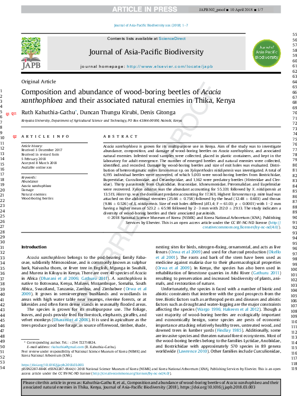 (PDF) Composition and abundance of wood-boring beetles of Acacia ...