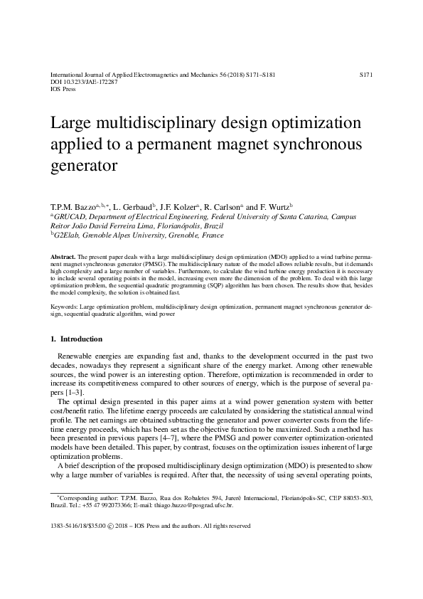 (PDF) Large multidisciplinary design optimization applied to a ...