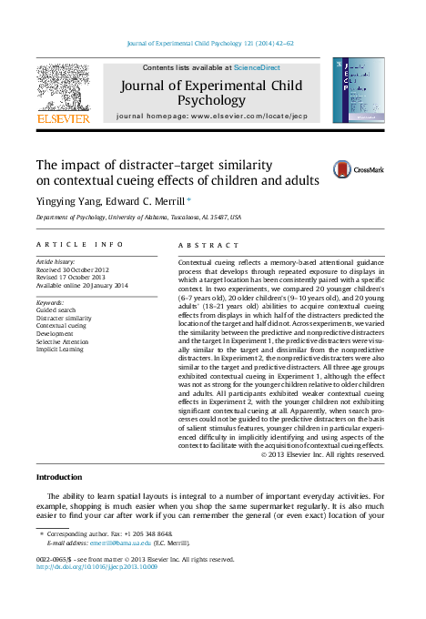 (PDF) The impact of distracter–target similarity on contextual cueing ...