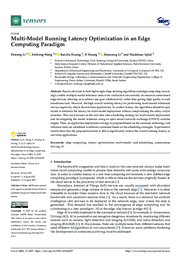 (PDF) Multi-Model Running Latency Optimization in an Edge Computing ...