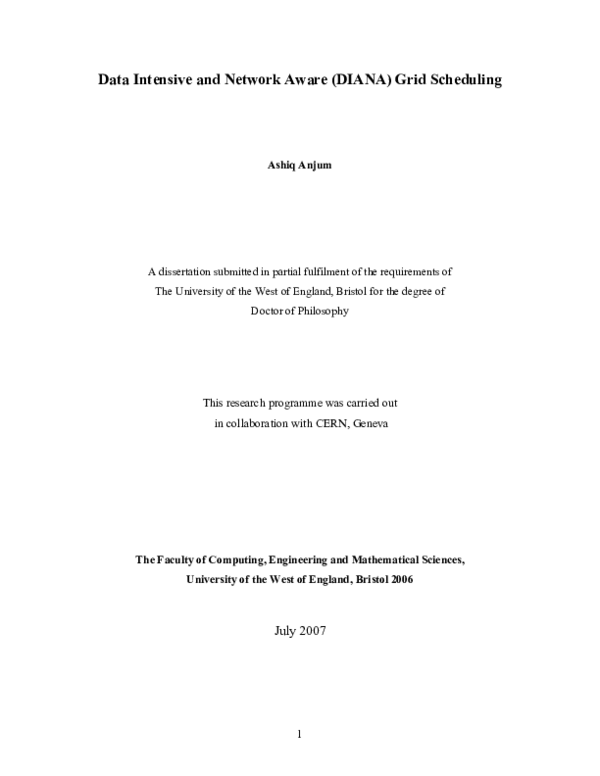 (PDF) Data Intensive and Network Aware (DIANA) Grid Scheduling