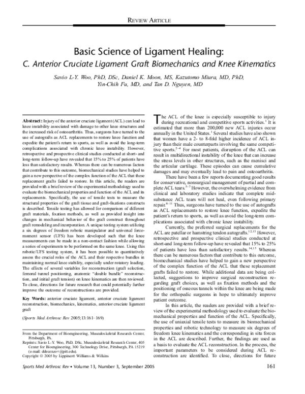 Basic Science of Ligament Healing