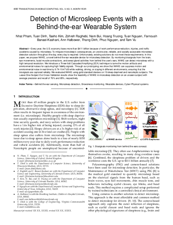 (PDF) Detection of Microsleep Events with a Behind-the-ear Wearable System