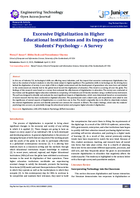 (PDF) Excessive Digitalization in Higher Educational Institutions and ...