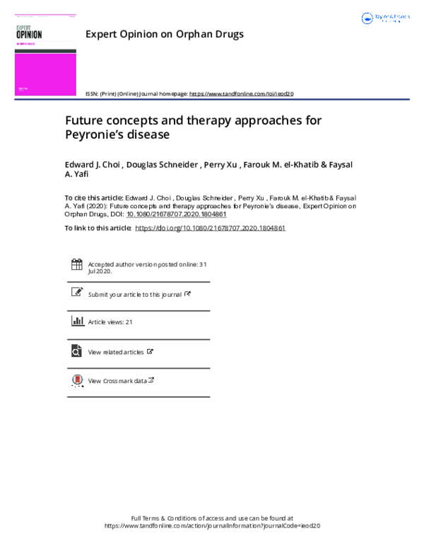 (PDF) Future concepts and therapy approaches for Peyronie’s disease