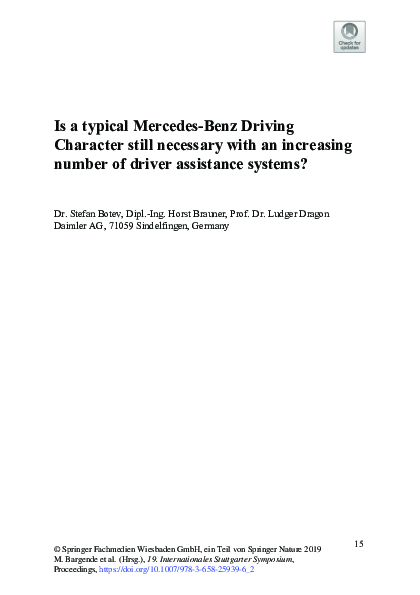 (PDF) Is a typical Mercedes-Benz Driving Character still necessary with ...