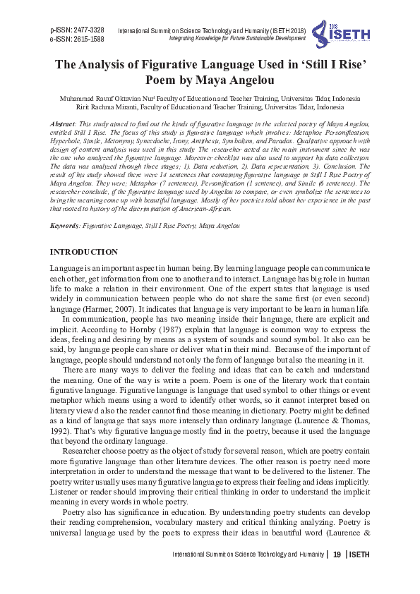 (PDF) The Analysis of Figurative Language Used in 'Still I Rise' Poem